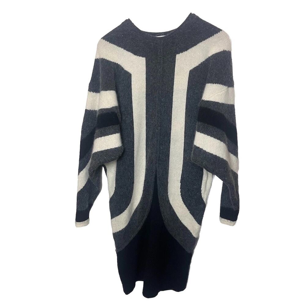 Vintage SEMPLICE Lambswool Angora Sweater Dress Sz XS / Small White Black
